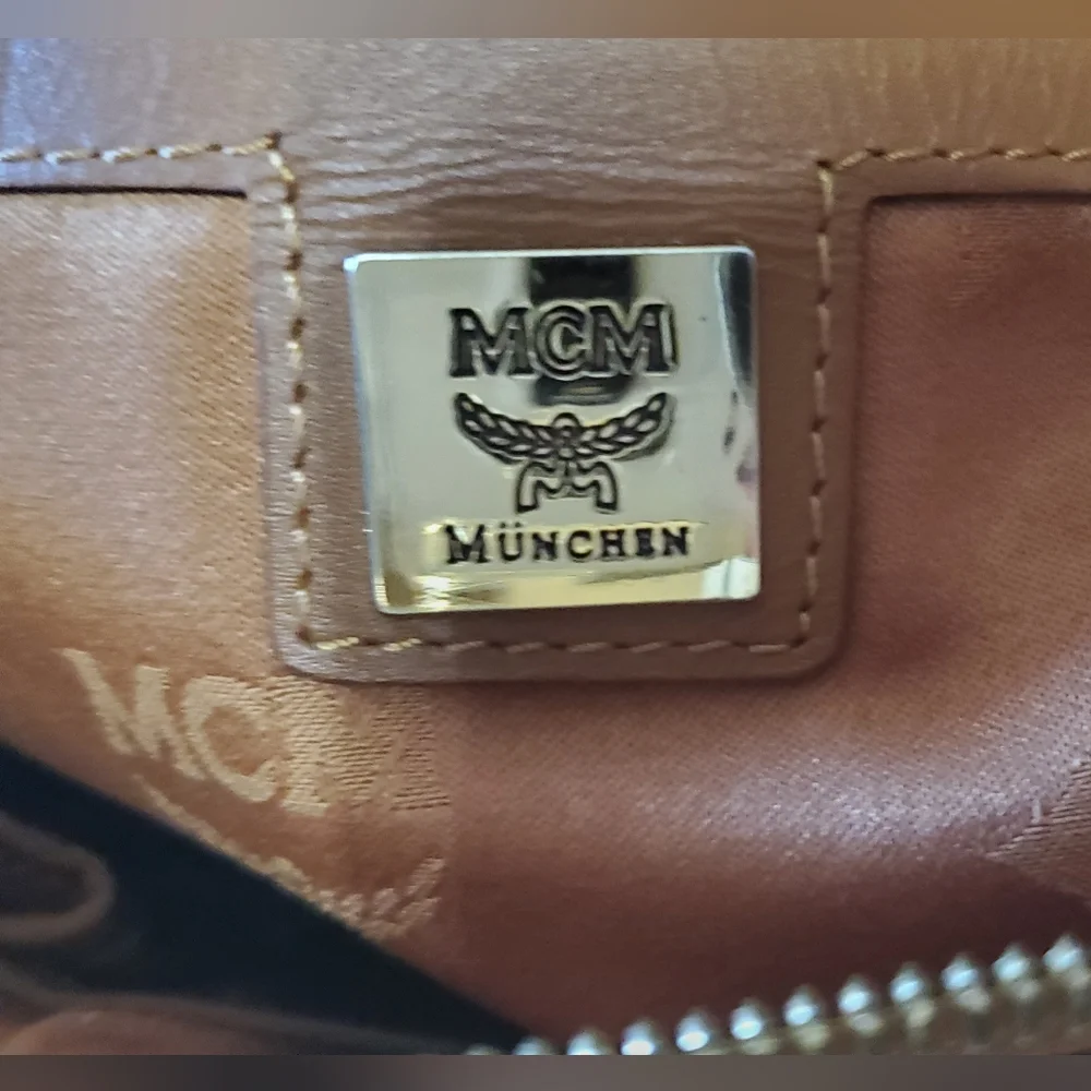 MCM Visetos Satchel in Cognac w/MCM Charm - Picture 17 of 17